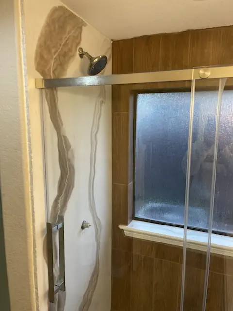 Shower with frosted privacy window